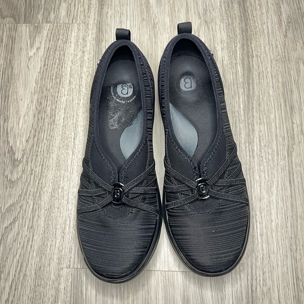 BZees Rosie Womens Black Slip On  Casual Comfort shoes Lightweight Black 8.5